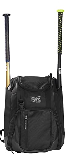 Rawlings | Chaos Backpack Bag Series | Youth | Baseball & Fastpitch Softball | Schwarz von Rawlings