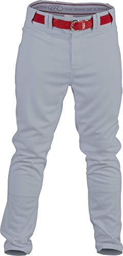 Rawlings Jugend Premium Baseball/Softball semi-Relaxed Passform Paspel Hose, Jungen Mädchen, YPRO150-BG-89, blau/grau, M von Rawlings