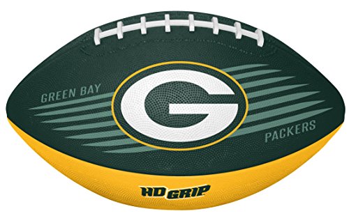 Rawlings NFL Downfield Youth Size Fußball mit 5X HD Grip Green Bay Packers von Rawlings