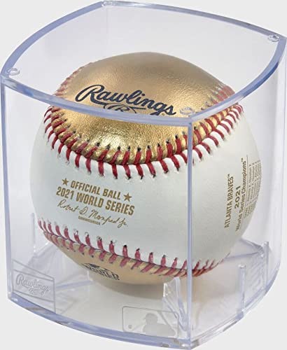 Rawlings Offizieller Weltmeister 2021 Atlanta Braves GedenkBaseball Spielekuren-Edition Weiß/Gold von Rawlings