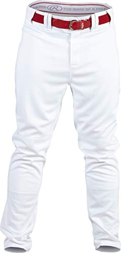 Rawlings Youth Premium Baseball-/Softball-Hose, halb-entspannte Passform, paspelierte Hose Größe L weiß von Rawlings