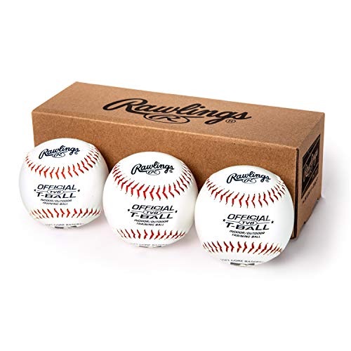 Rawlings T Balls Off Box mit 3 Tball-Basebällen, weiß, Official Size von Rawlings