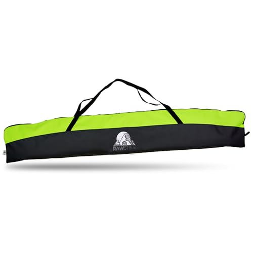 Rawstyle Skitasche Erwachsene Skisack für Ski Skistöcke 160cm oder 180cm wasserdicht Ski Bag Ski Cover Wintersport Skiaufbewahrung Modell 2 (schwarz-hellgrün (160cm)) von Rawstyle