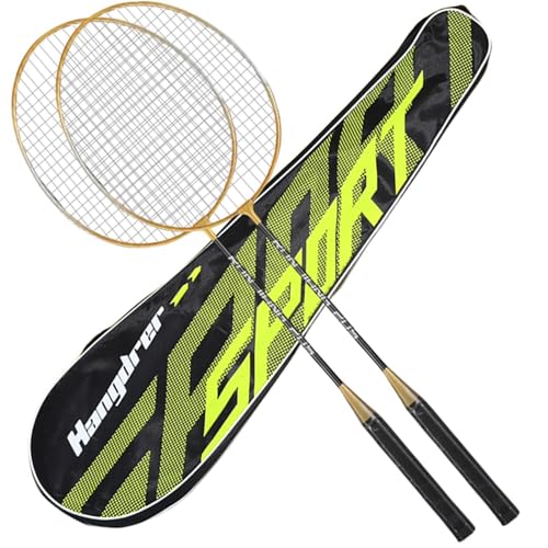 Badmintonschläger-Set | 2 Stück leicht | Badmintonschläger-Set mit verstärkter Nylonstruktur und schweißabsorbierendem Griff | Professionelles Badminton-Set für Erwachsene Badmintonschläger-Set | 2 Stück leicht | Badmintonschläger-Set mit verstärkter Nylonstruktur und schweißabsorbierendem Griff | Professionelles Badminton-Set für Erwachsene von Raxove
