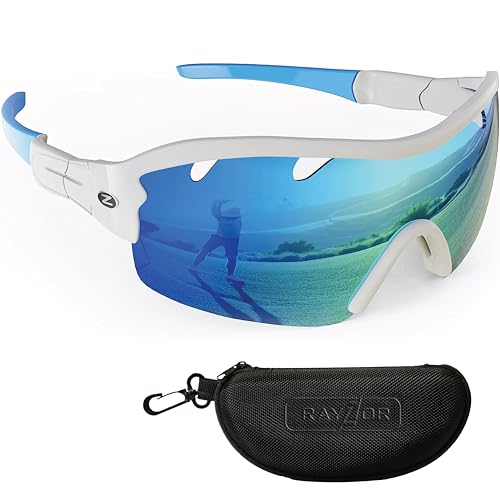RayZor Sport Sonnenbrille Herren und Damen – Radbrille – Laufbrille – Kricketbrille – Wanderbrille – Golfbrille – UV400 Schutz – polarisierte Sonnenbrille Herren und Damen von RayZor