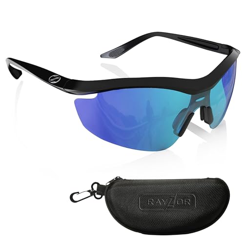 RayZor Sportbrille Damen und Herren – Fahrrad Brille mit UV400-Schutz und Blendschutz – Rennrad Brille – Radsportbrillen – Fahrradbrillen – Sonnenbrille Fahrrad – MTB-Brille – Laufbrille von RayZor