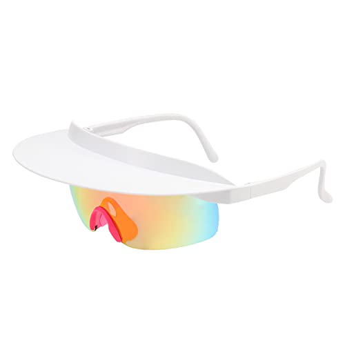 Rayson Fahrradbrille Herren mit Krempe UV Schutz Winddicht Fahrrad Brillen Herren UV 400 Protection Sport Sonnenbrille Polarisiert Damen Angeln Golf(Weiß) von Rayson