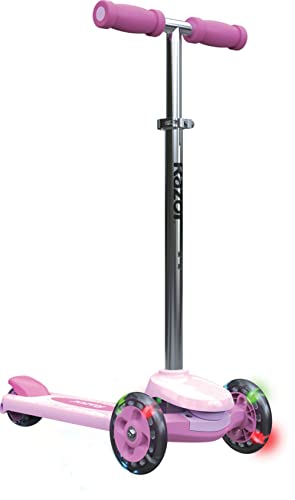 Razor Unisex-Youth Rollie, 3 Roller für jüngere Kinder, Sitz-und Stehfahroptionen, leuchtende Räder, Pink, One Size von Razor