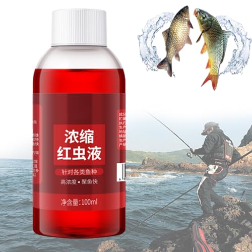 Repaly Red Ink Fishing, Red40 Fishing Liquid, Red 40 Fishing Liquid, Red Ink Konzentrierter Flüssiger Angelköder, Starker Fischlockstoff, Hochkonzentrierte Rote Wurmflüssigkeit (1 Flasche) von RePaLy