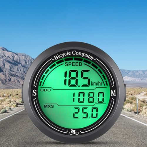Fahrradcomputer, kabelloser GPS-Fahrradcomputer mit LCD-Hintergrundbeleuchtung, wasserdichter Fahrrad-Geschwindigkeitsmesser, Kilometerzähler, für Outdoor-Radfahren von ReachMall
