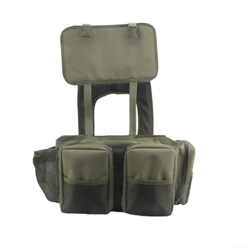 ReachMall Tragbare grüne Angeltasche mit Sitzbox und Schultergurt, ideal für Ausflüge im Freien, military green von ReachMall