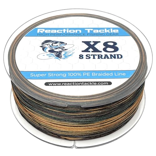Reaction Tackle Braided Fishing Line - 8 Strand Green Camo 80LB 300yd von Reaction Tackle