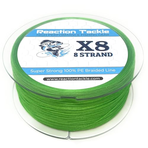 Reaction Tackle Braided Fishing Line - 8 Strand Hi Vis Green 40LB 300yd von Reaction Tackle