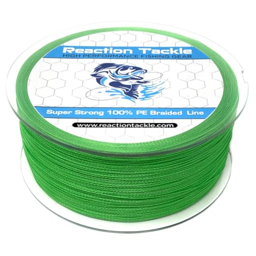 Reaction Tackle Braided Fishing Line Hi Vis Green 25LB 500yd von Reaction Tackle
