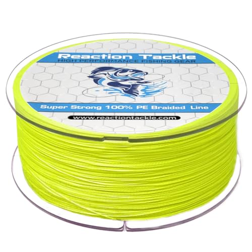 Reaction Tackle Braided Fishing Line Hi Vis Yellow 10LB 1000yd von Reaction Tackle