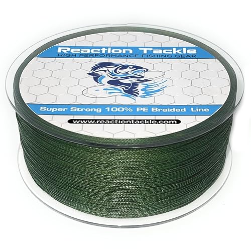 Reaction Tackle Braided Fishing Line NO FADE Low Vis Green 15LB 1000yd von Reaction Tackle