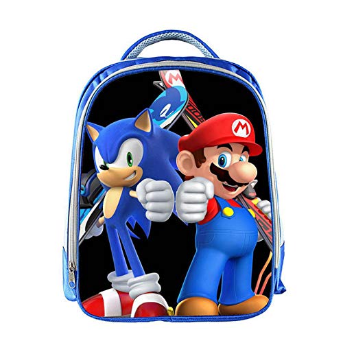 13 Zoll Mario Bros Sonic Boom Igel Kindergarten Schultaschen Büchertaschen Kinder Baby Kleinkind Tasche Kinder Rucksack Geschenk-Fotofarbe von ReadyGo
