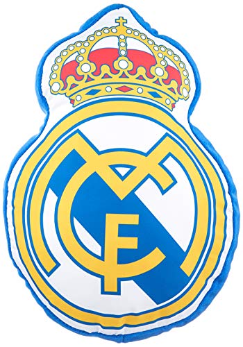 Real Madrid, Relleno de fibra hueca siliconada, Cojin 3D Escudo, Multicolor, 40 x 40 cm von Real Madrid