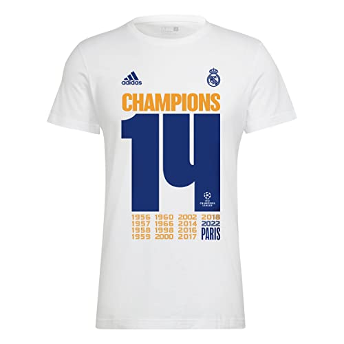 Real Madrid Herren Rm UCL Champ M t-Shirt, weiß, XL von Real Madrid