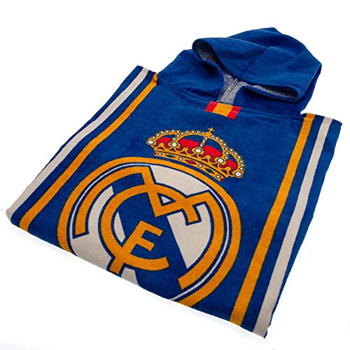 Real Madrid Strandponcho aus Baumwolle, Freizeit und Sportkleidung, Unisex, für Kinder, Jugend (Mehrfarbig), Einheitsgröße von Real Madrid
