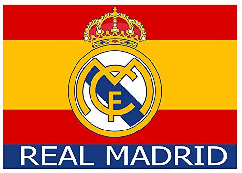 Flagge von Real Madrid Spanien - Produkt mit Lizenz - Messungen 150 x 100 cm. - Satin-Stoff von Real Madrid