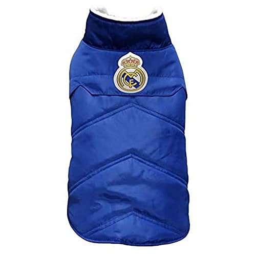 Real Madrid CF Hunde- oder Katzenmantel, Größe XXS, Blau, offizielles Produkt (CyP Brands) von CYPBRANDS