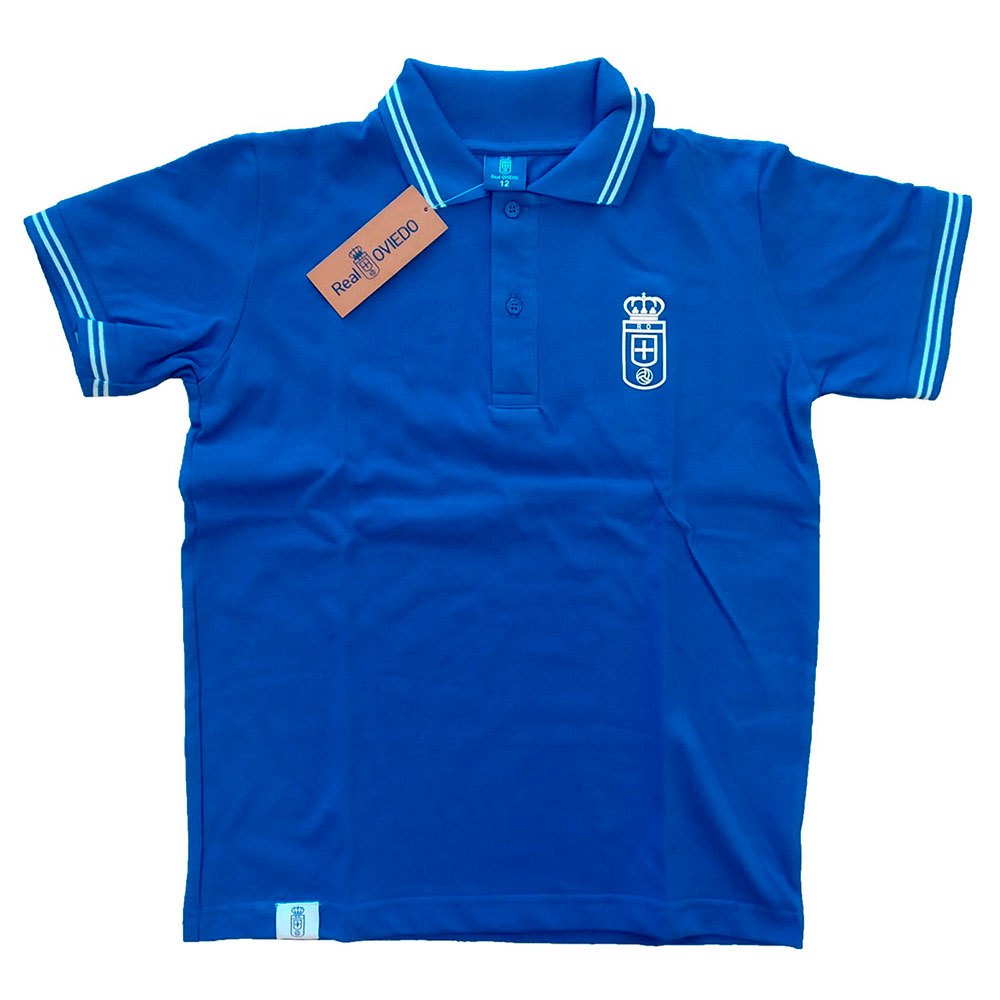 Real Oviedo Crest Junior Short Sleeve Polo Shirt Blau 14 Years von Real Oviedo