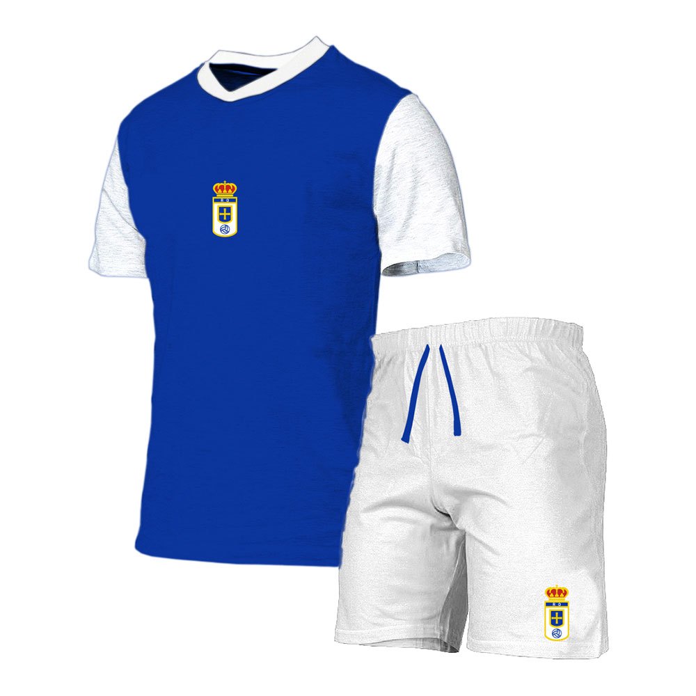Real Oviedo Junior Short Sleeve Pyjama Blau 14 Years von Real Oviedo