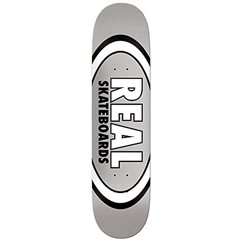 Real Team Skateboard-Brett / Deck, oval, 19,7 cm, silberfarben von Real Skateboards