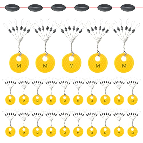 Realure 150/300 STK Gummistopper Angeln 6 in 1 Gummiperlen Angeln Kleine Schnurstopper Angeln Forellen Stopper Angeln für 0,1–0,43mm Linie Stopper Angeln und Sinker Stops Oval (300pcs, M) von Realure