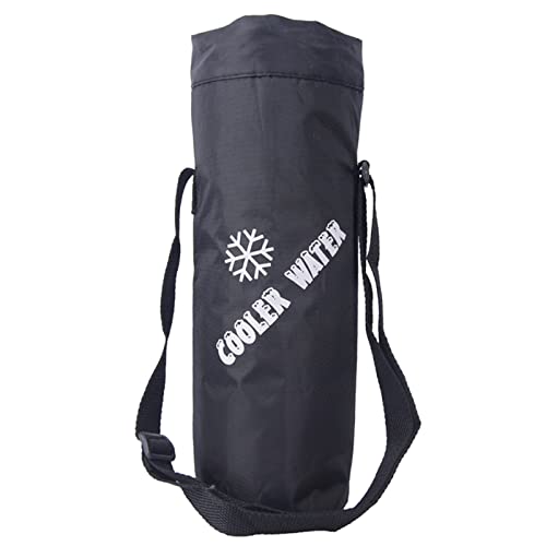 Rebellious Wasserflasche für Tasche, isoliert, mit Schultergurt, für Wandern, Camping, isolierte Taschen für Reisen, Schwarz von Rebellious