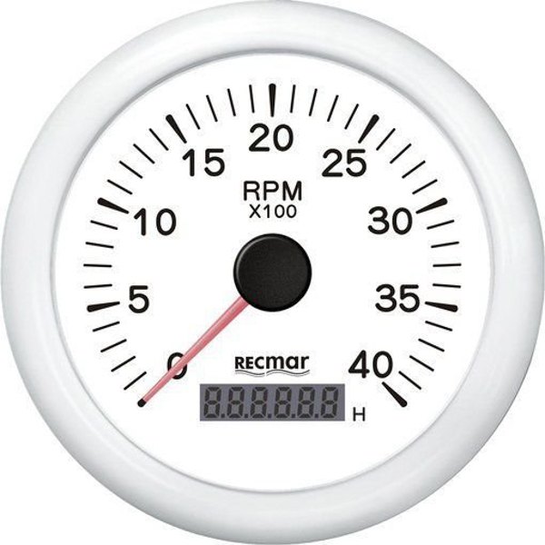 Recmar 0-4000 Rpm Tachometer Weiß 100 mm von Recmar