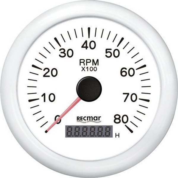 Recmar 0-8000 Rpm Tachometer Weiß 100 mm von Recmar