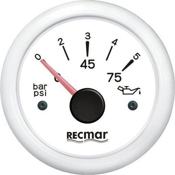 Recmar 10-184ºc 0/5 Bar Oil Pressure Indicator Weiß 51 mm von Recmar