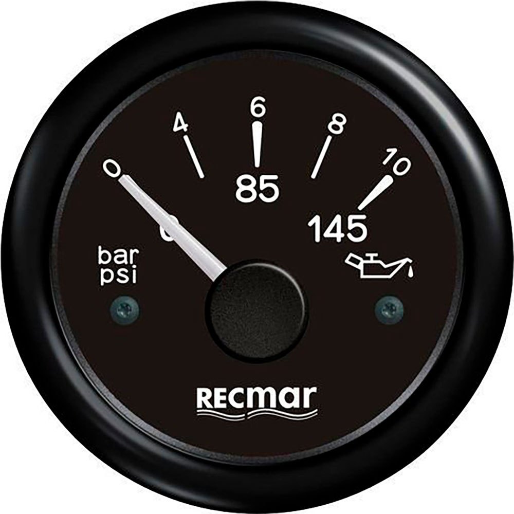 Recmar 10-184ºc 0/10 Bar Oil Pressure Indicator Schwarz 51 mm von Recmar