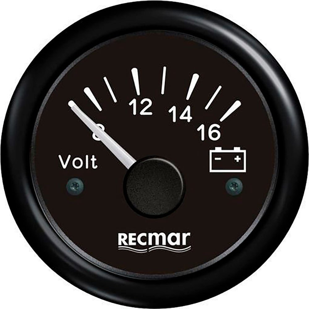 Recmar 8-16v Voltmeter Schwarz 51 mm von Recmar