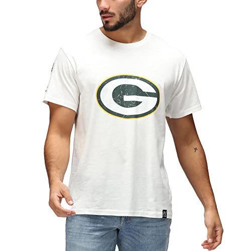 Re:Covered Shirt - NFL Green Bay Packers Ecru weiß - L von Recovered