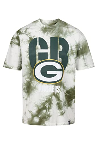 Recovered Green Bay Packers NFL Tie-Dye Relaxed Oversized T-Shirt Green White - XL von Recovered