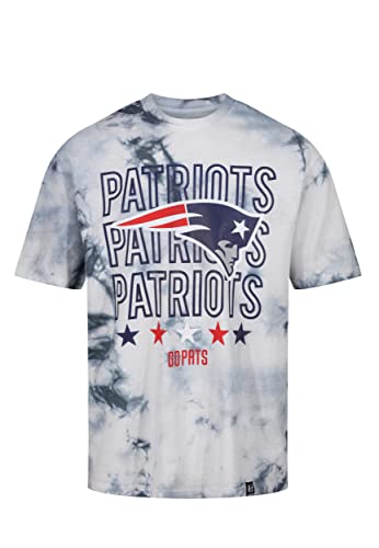 Recovered New England Patriots NFL Tie-Dye Relaxed Oversized Navy White T-Shirt - XXL von Recovered