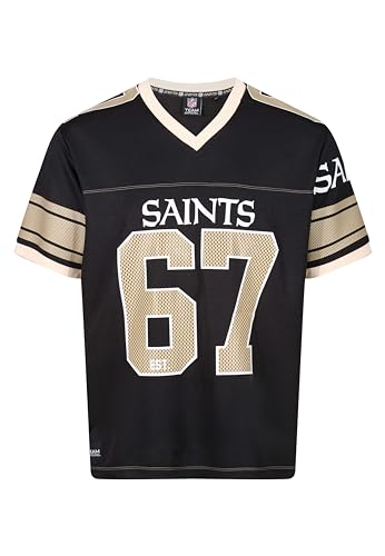 Recovered New Orleans Saints Black NFL Oversized Jersey Trikot Mesh Relaxed Top - L von Recovered