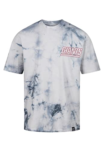 Recovered New York Giants NFL Tie-Dye Relaxed Oversized T-Shirt Navy White - L von Recovered