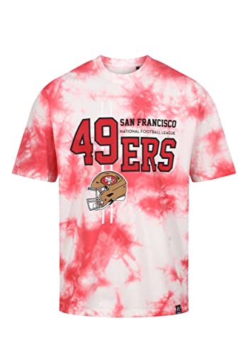 Recovered San Francisco 49ers NFL Tie-Dye Relaxed Oversized T-Shirt Red White - 3XL von Recovered