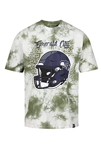 Recovered Seattle Seahawks NFL Tie-Dye Relaxed Oversized T-Shirt Green White - 3XL von Recovered