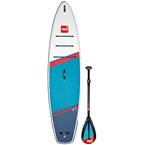 Red Paddle Unisex – Erwachsene 11’3″ Sport + Carbon 50 Nylon Tabelle Sup Und Paddle, Mehrfarbig, Uni von Red Paddle Co