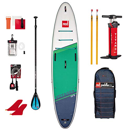 Red Paddle Unisex – Erwachsene 12’6″ Voyager + Carbon 50 Nylon Tabelle Sup Und Paddle, Mehrfarbig, Uni von Red Paddle Co