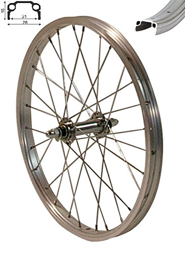 Redondo 16 Zoll Vorderrad Laufrad Fahrrad Kasten Felge Aluminium Silber von Redondo