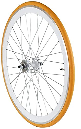 Redondo 28 Zoll Hinterrad Singlespeed Fixie Laufrad Felge Weiß Orange + Reifen von Redondo