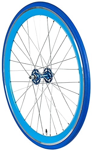 Redondo 28 Zoll Vorderrad Singlespeed Fixie Laufrad Felge Blau Blau + Reifen von Redondo
