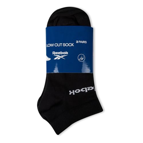 Reebok Active Core 3 Pack Low Cut Socks, Black, XL von Reebok