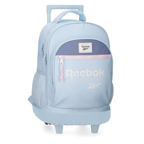 Reebok Andrew Compact Rucksack, 2 Rollen, Blau, 32 x 43 x 21 cm, Polyester, 28,9 l von Joumma Bags, blau, Kompakter Rucksack mit 2 Rädern von Reebok